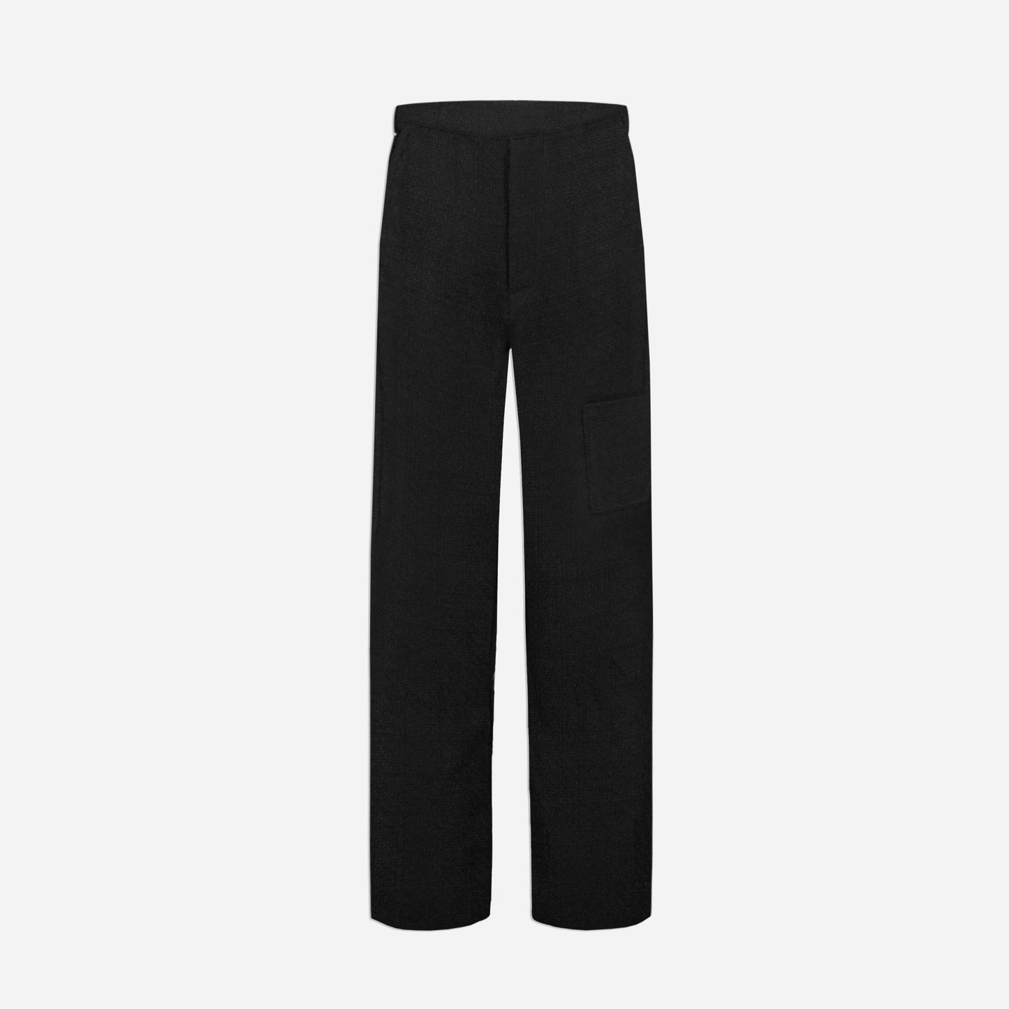 Flared Pantalon in Black Tweed