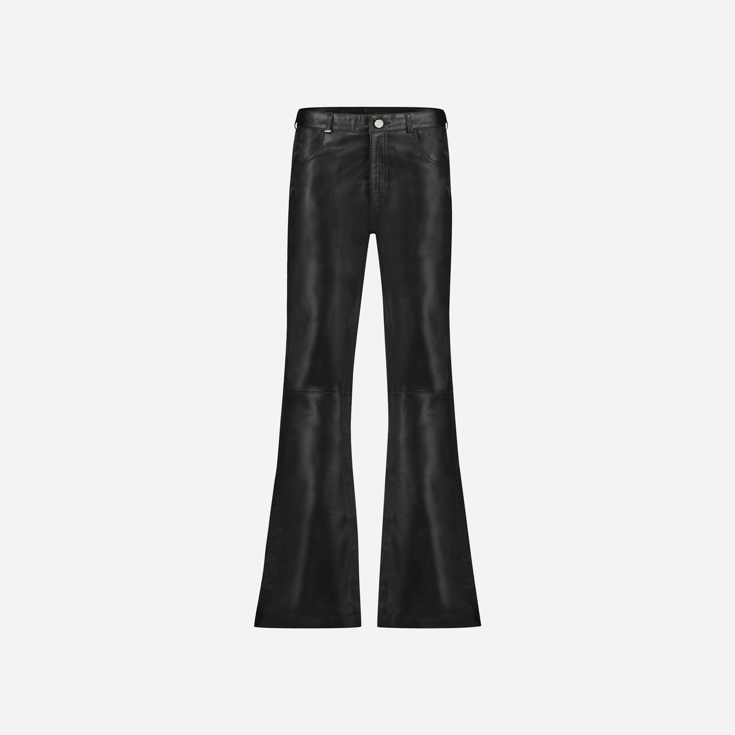Flared Trousers in Black Vegan Leather