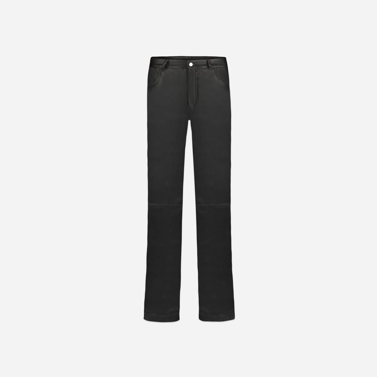 Flared Vegan Leather Pantalon in Black