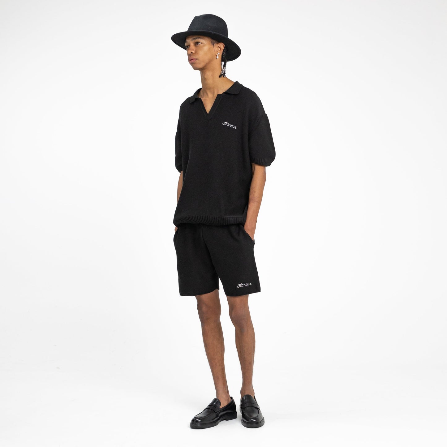Knitted Polo in Black