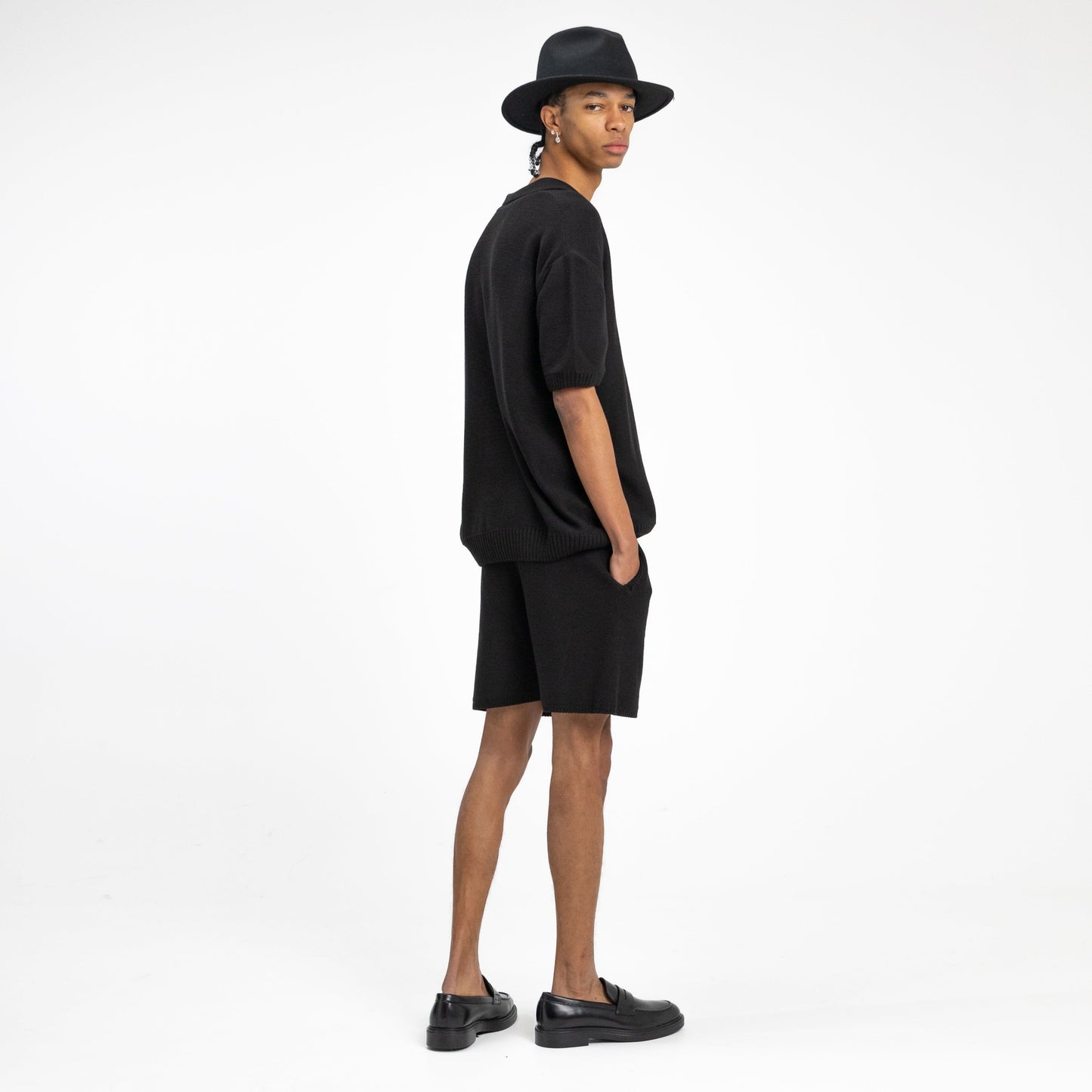 Knitted Polo in Black