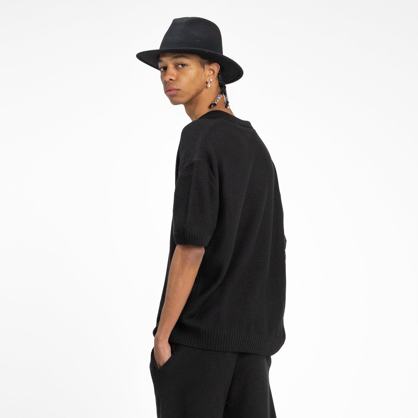 Knitted Polo in Black