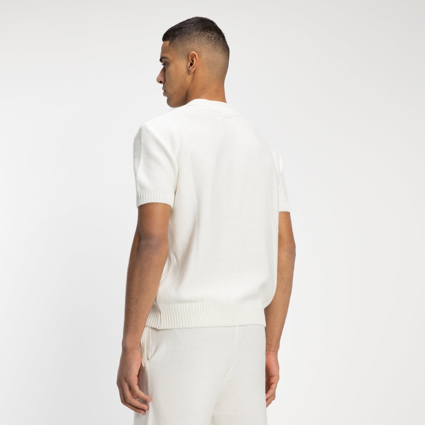 Knitted Polo in Creme