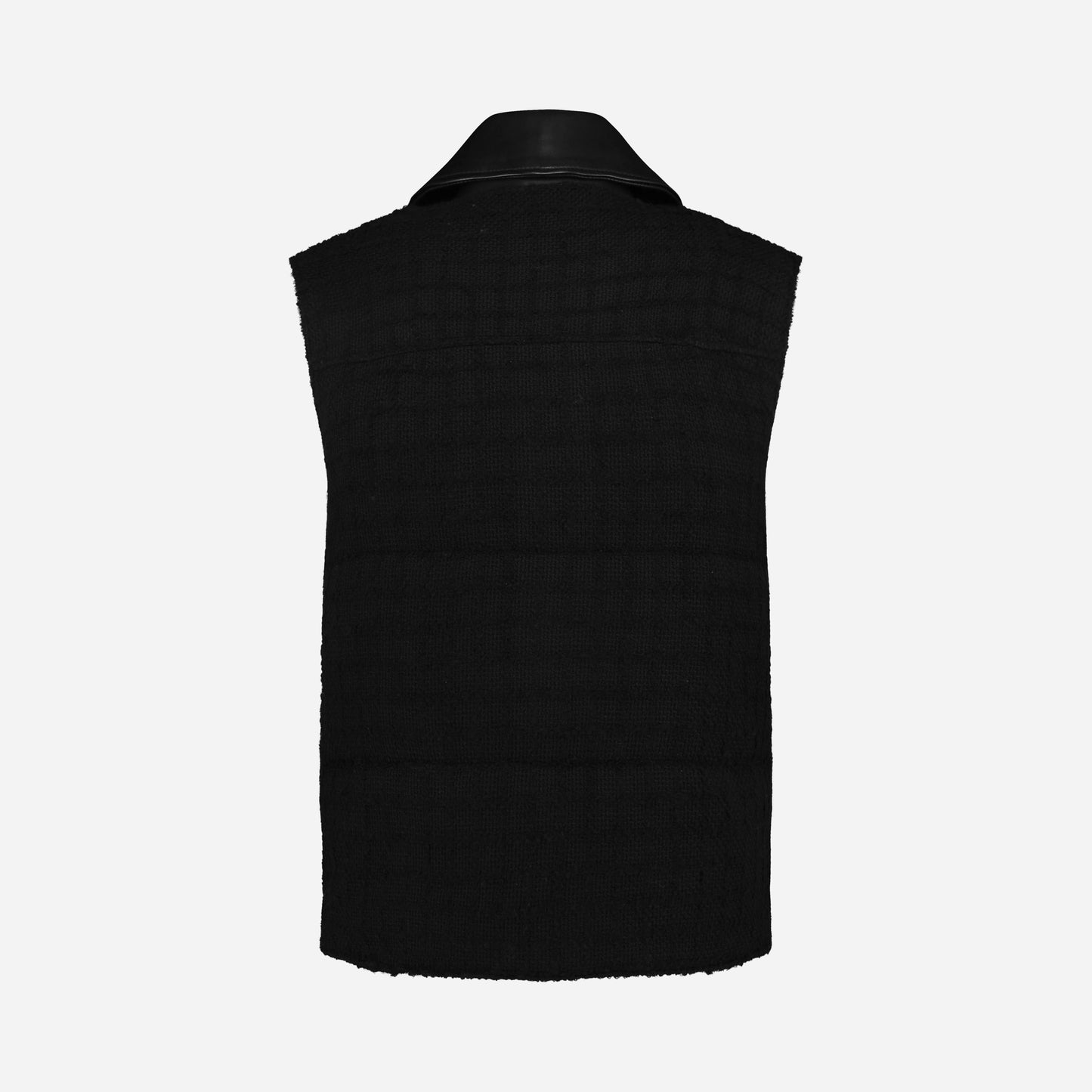 Padded Gilet in Black Tweed