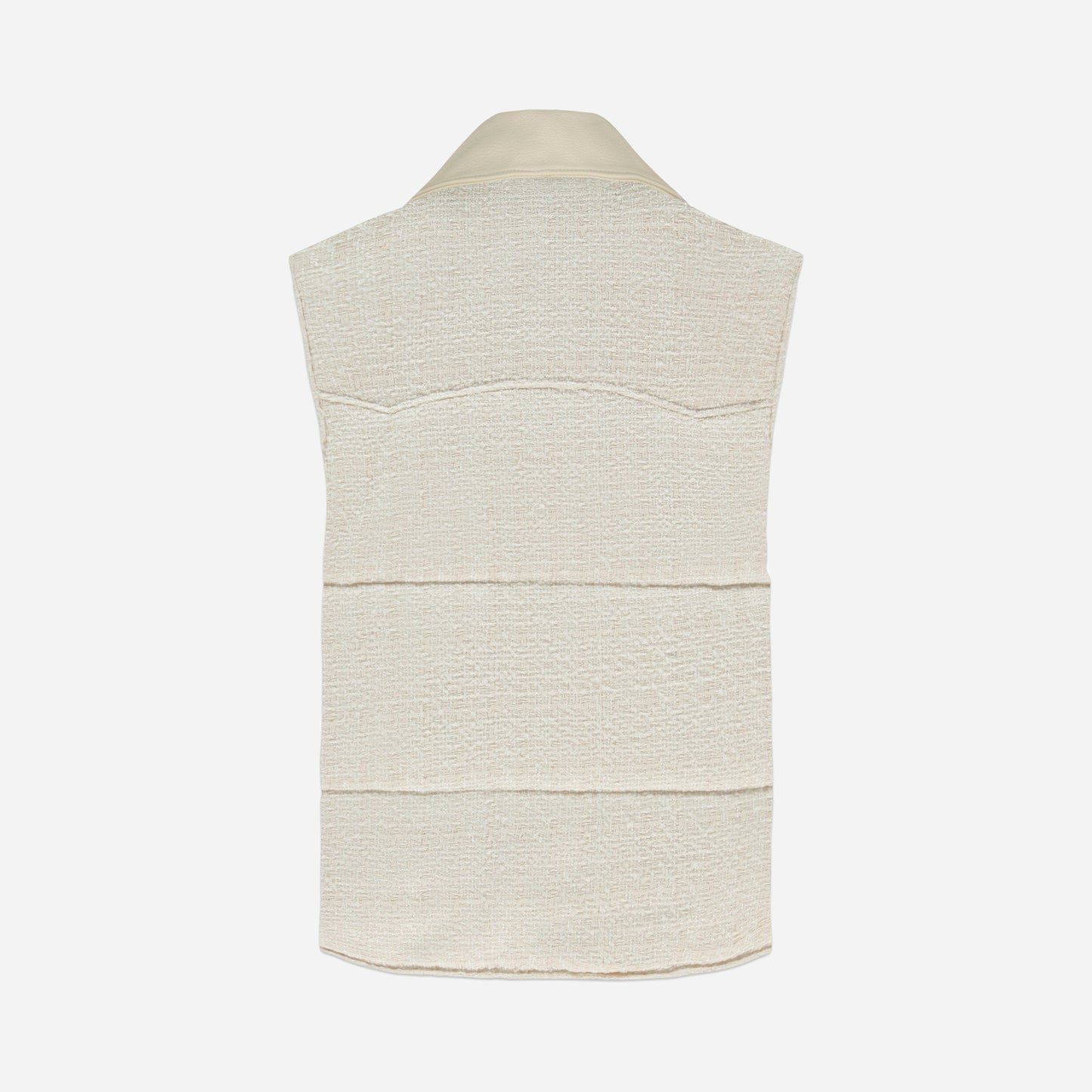 Padded Gilet in Ecru Tweed