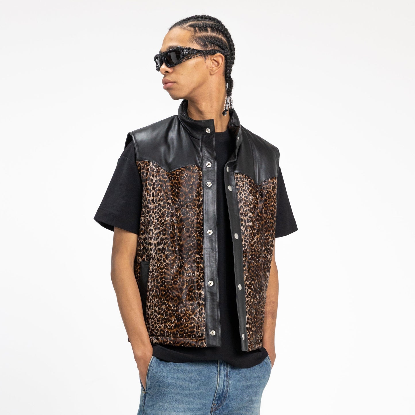 Padded Gilet in Panther