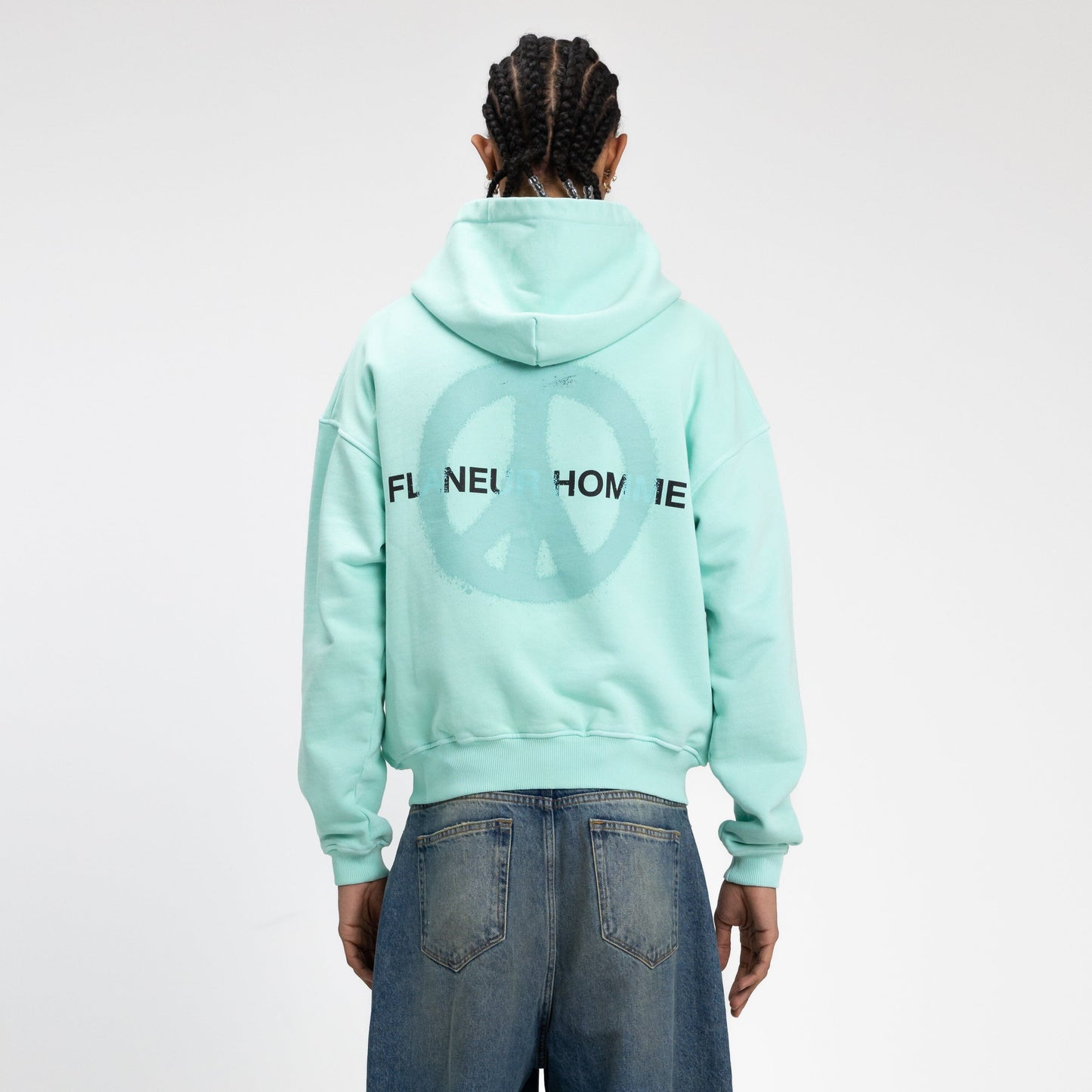 Peace Zip-Up Hoodie in Tiffany