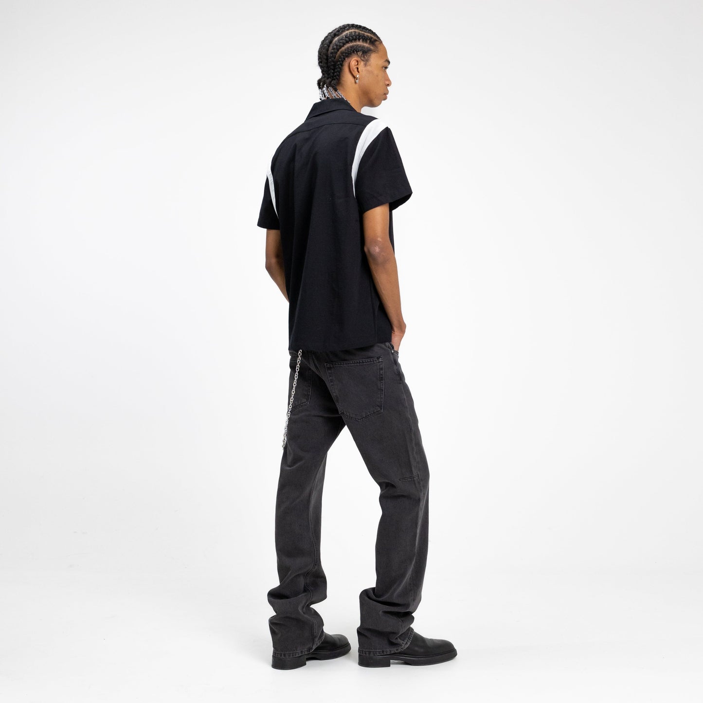 Straight Bootcut Jeans in Ash Grey Denim