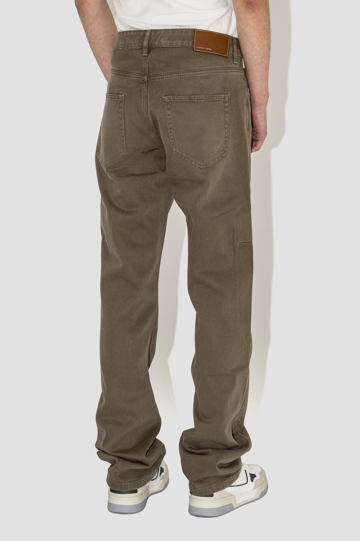 Straight Jeans in Olive Washed Denim