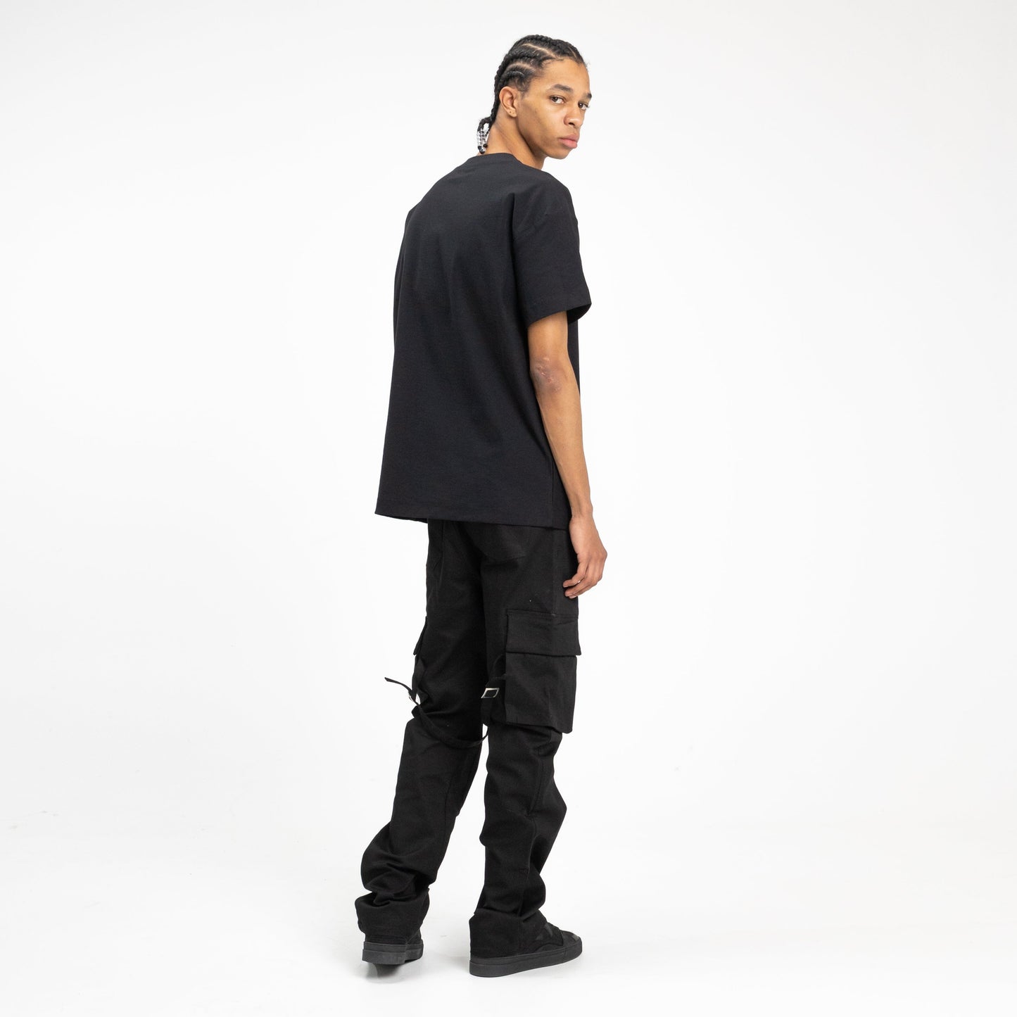 Strap Cargo Pants in Black