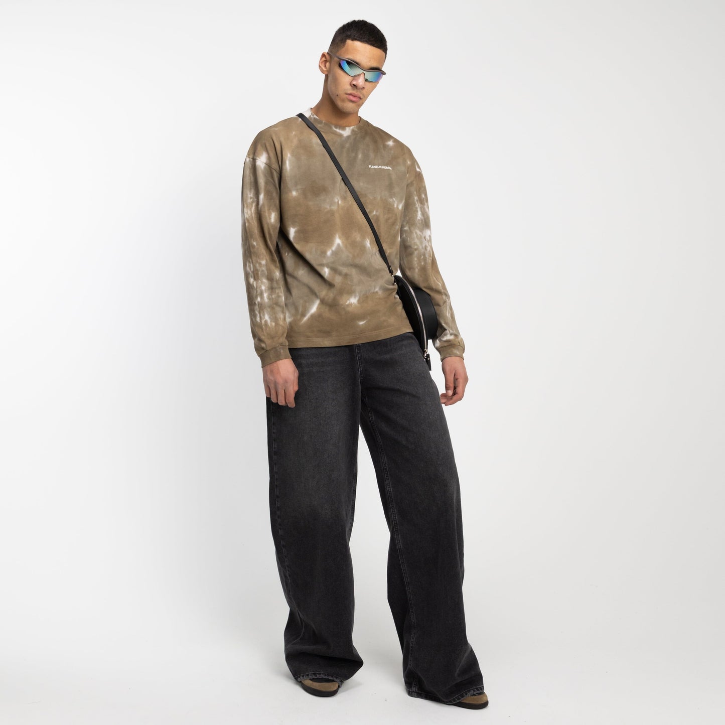 Tie Dye 'Double Print' Long Sleeve in Brown
