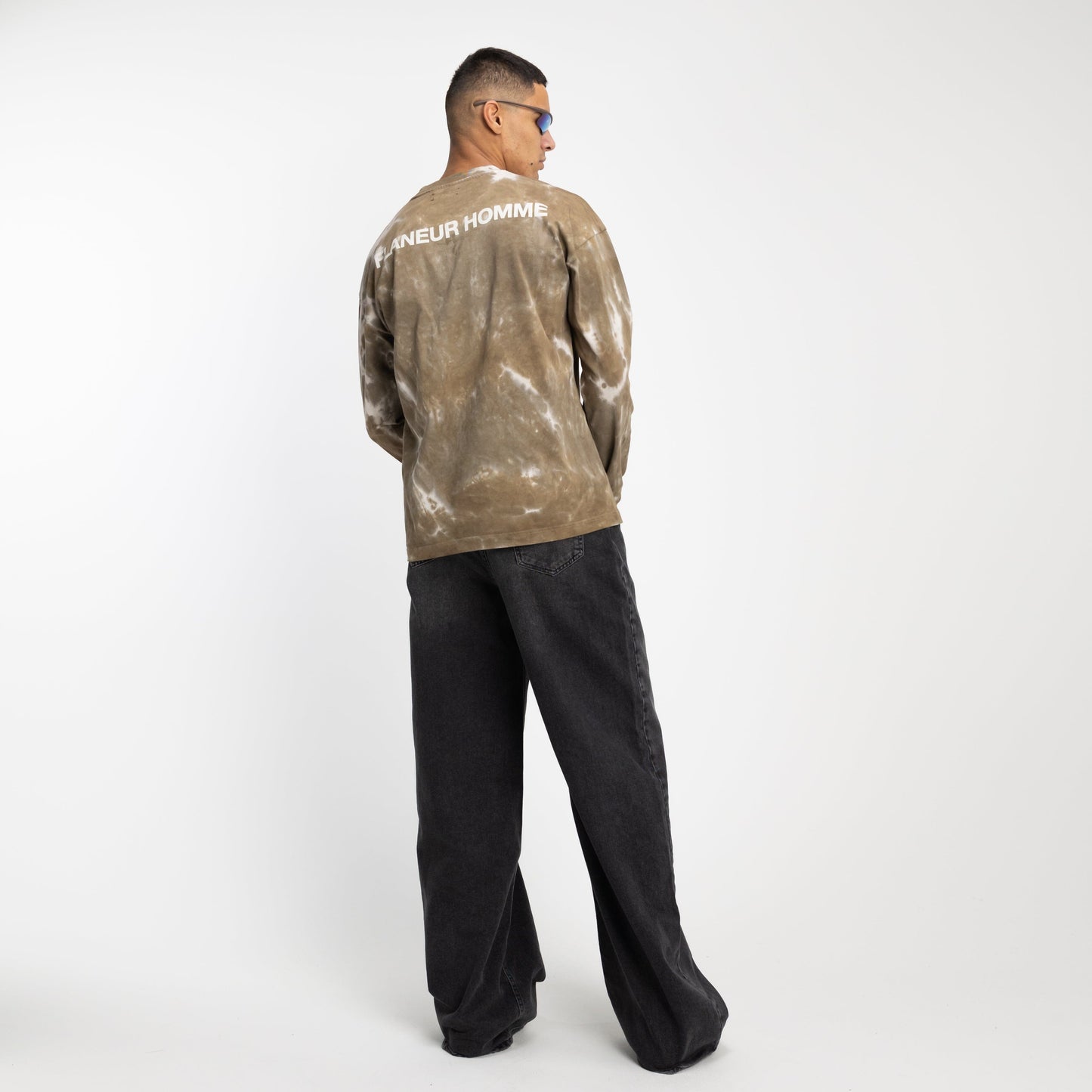 Tie Dye 'Double Print' Long Sleeve in Brown