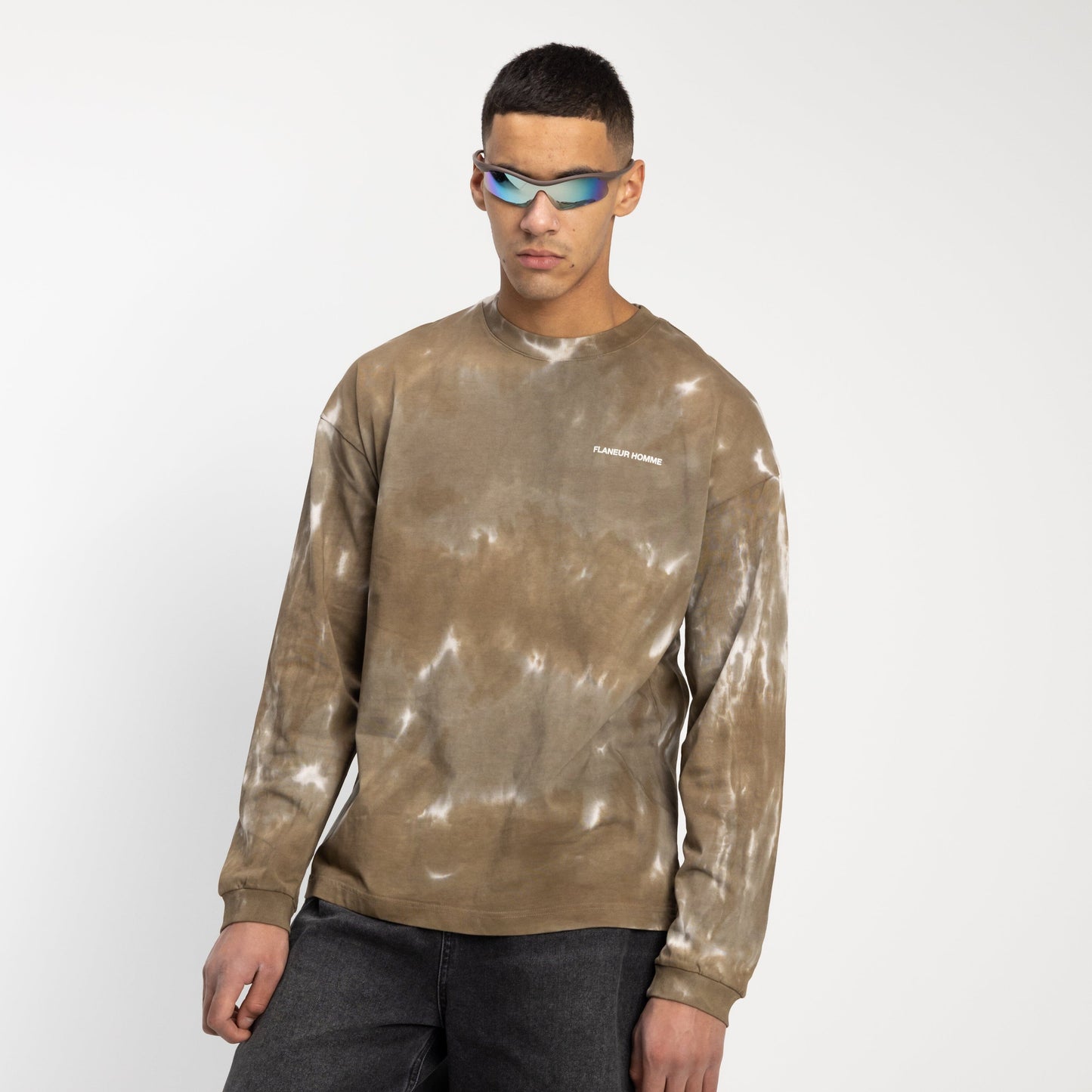 Tie Dye 'Double Print' Long Sleeve in Brown