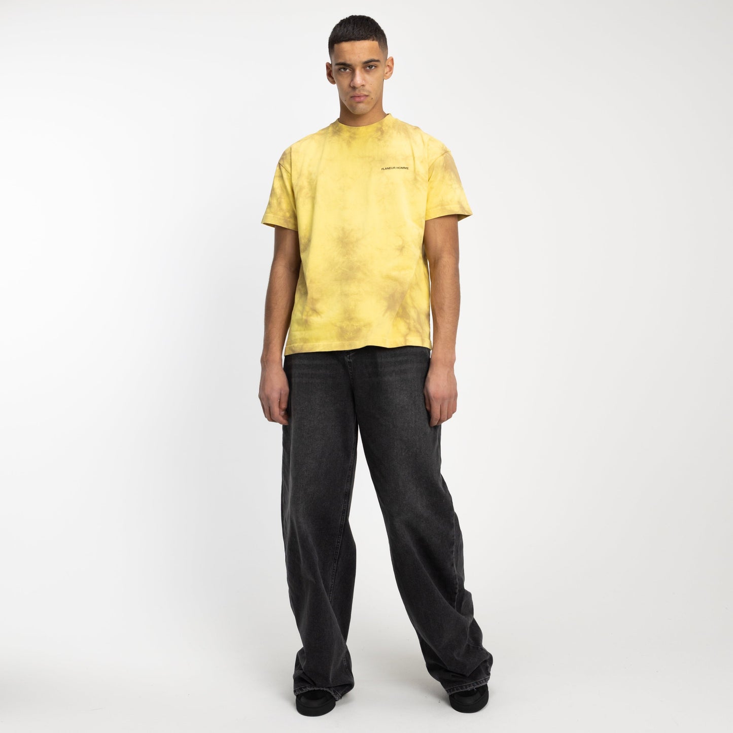 Tie Dye 'Double Print' T-Shirt in Yellow