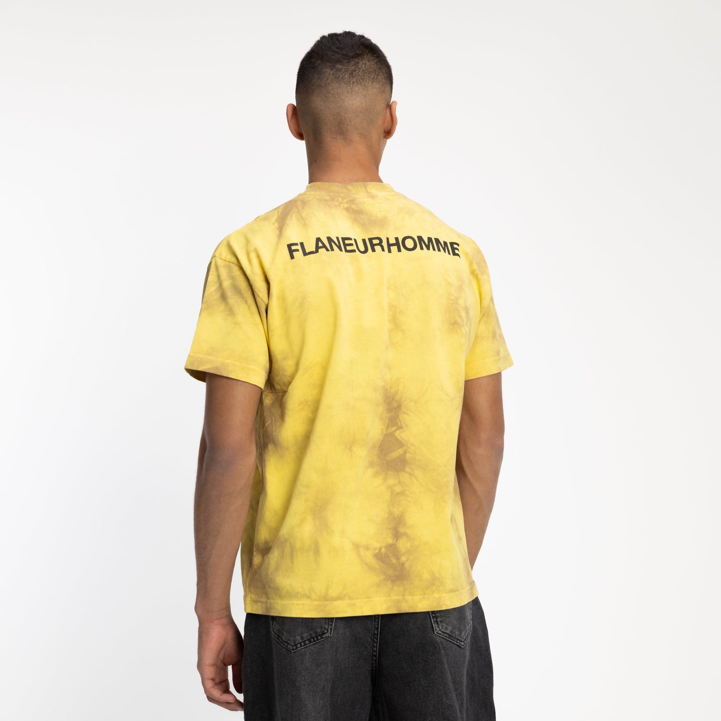 Tie Dye 'Double Print' T-Shirt in Yellow