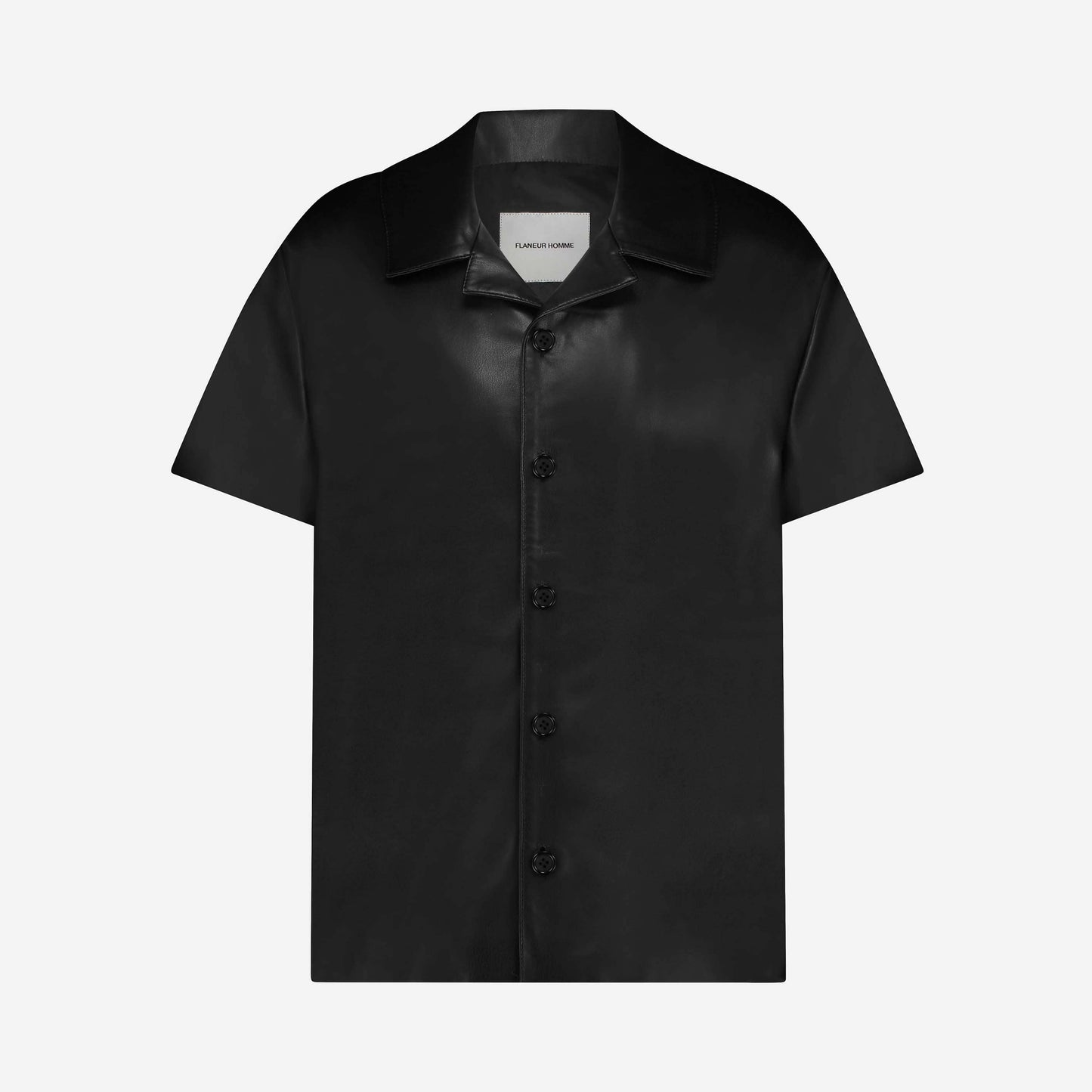 Vegan Leather Blouse in Black