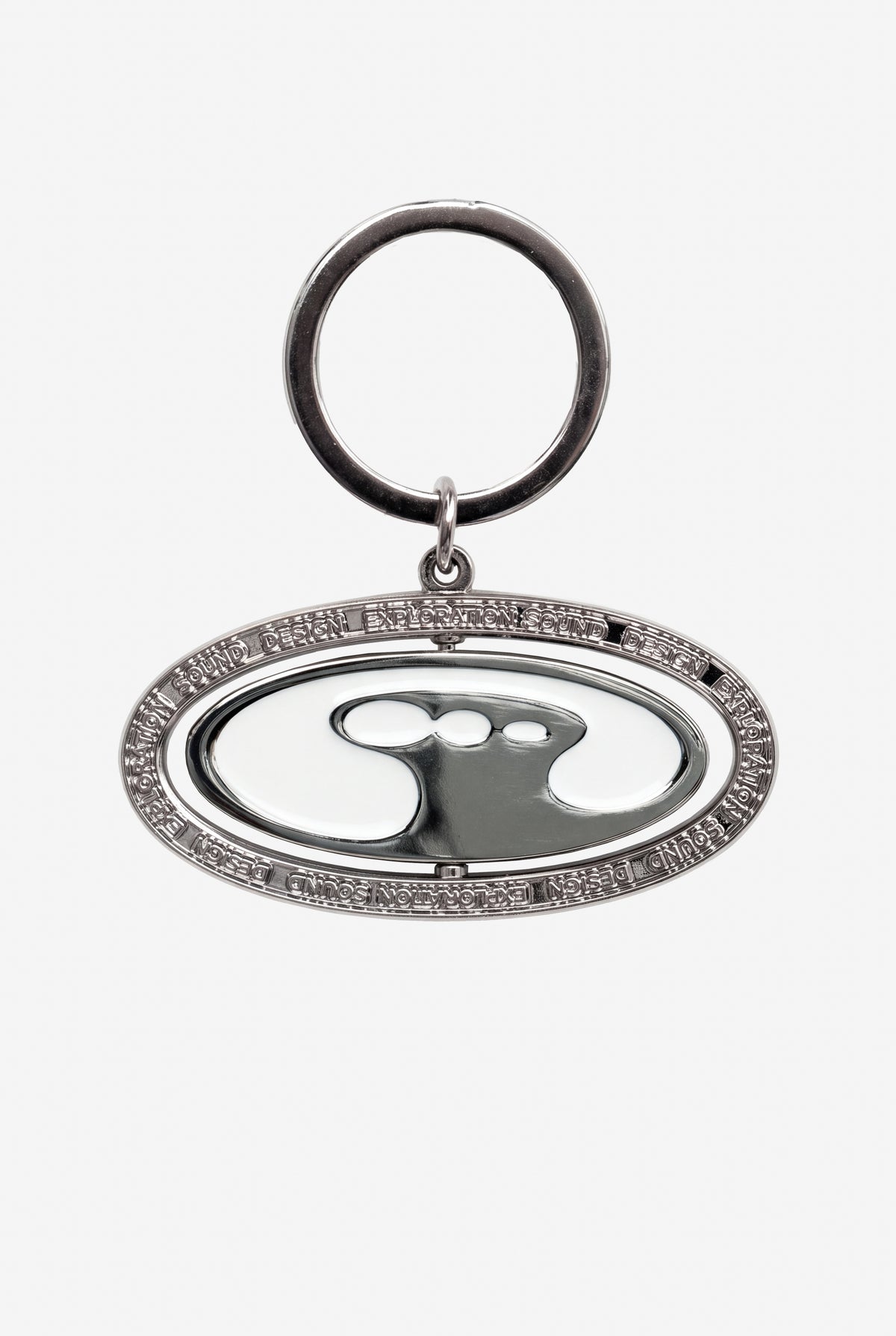Music Logo Spinning Keychain | Silver