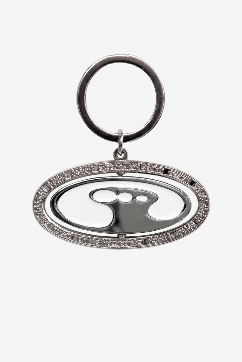 Music Logo Spinning Keychain | Silver