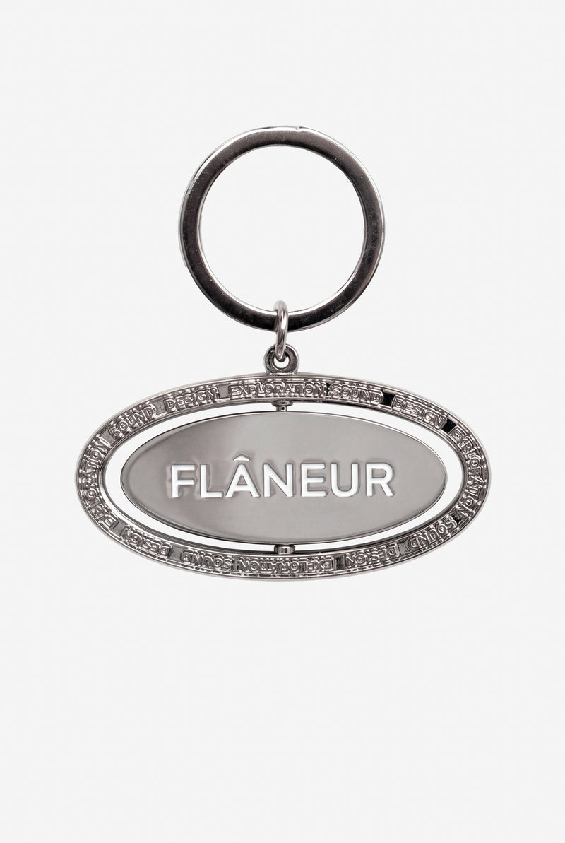 Music Logo Spinning Keychain | Silver