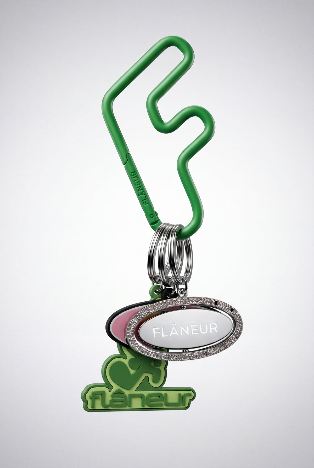 Music Note Rubber Keychain | Green