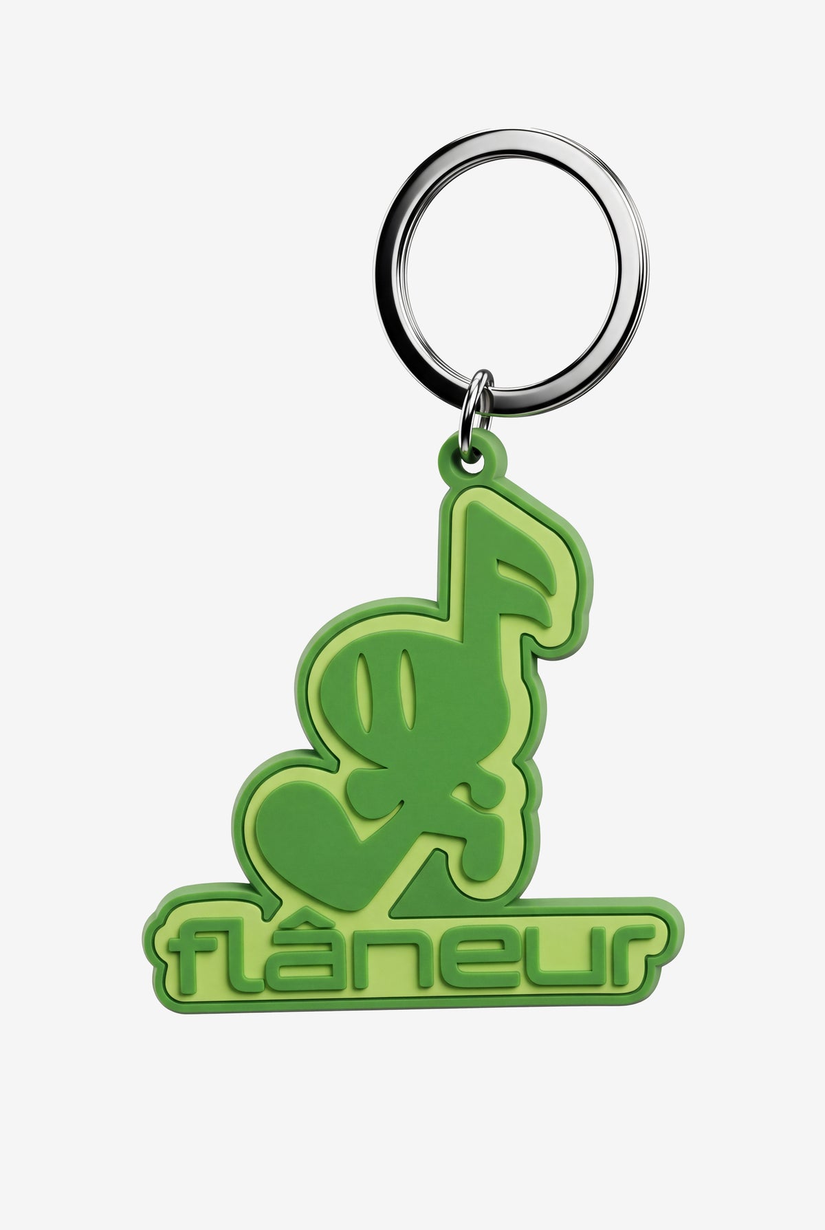 Music Note Rubber Keychain | Green