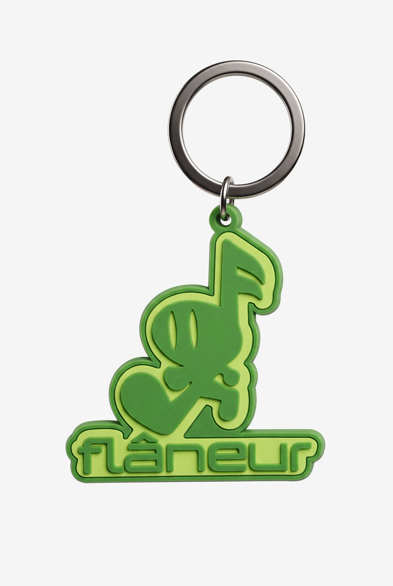 Music Note Rubber Keychain | Green