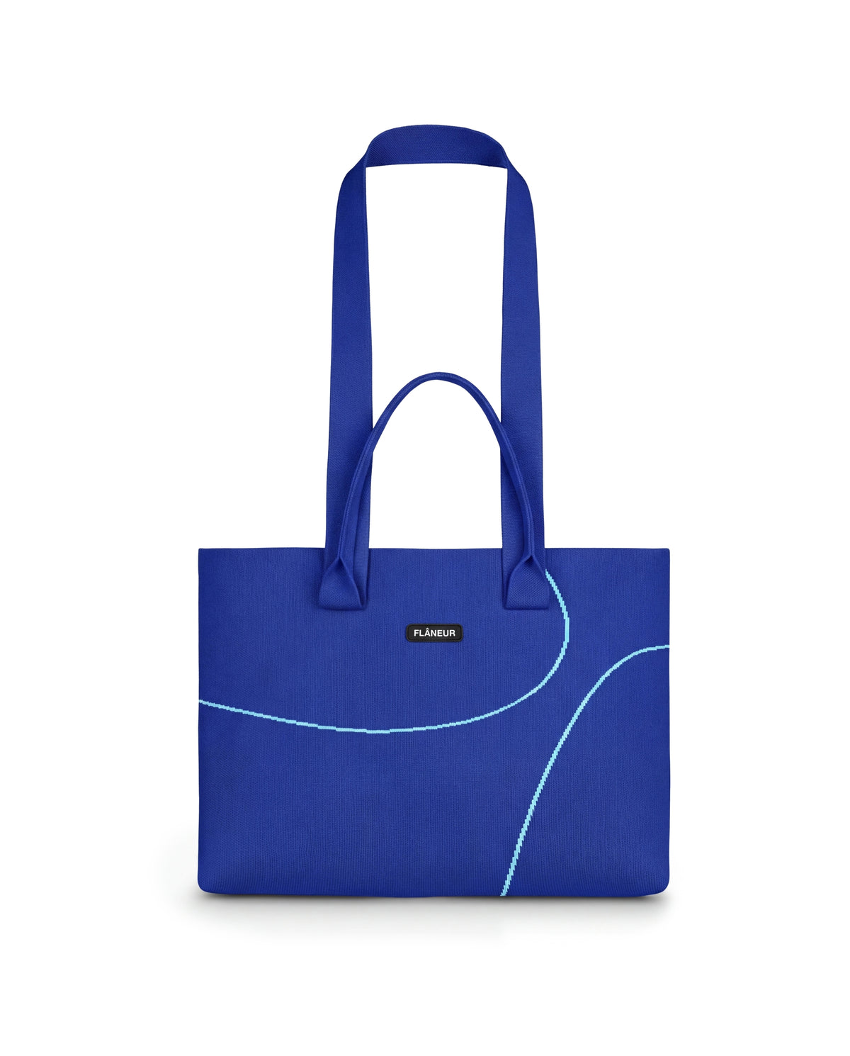 Record Label Knitted Tote Bag | Blue