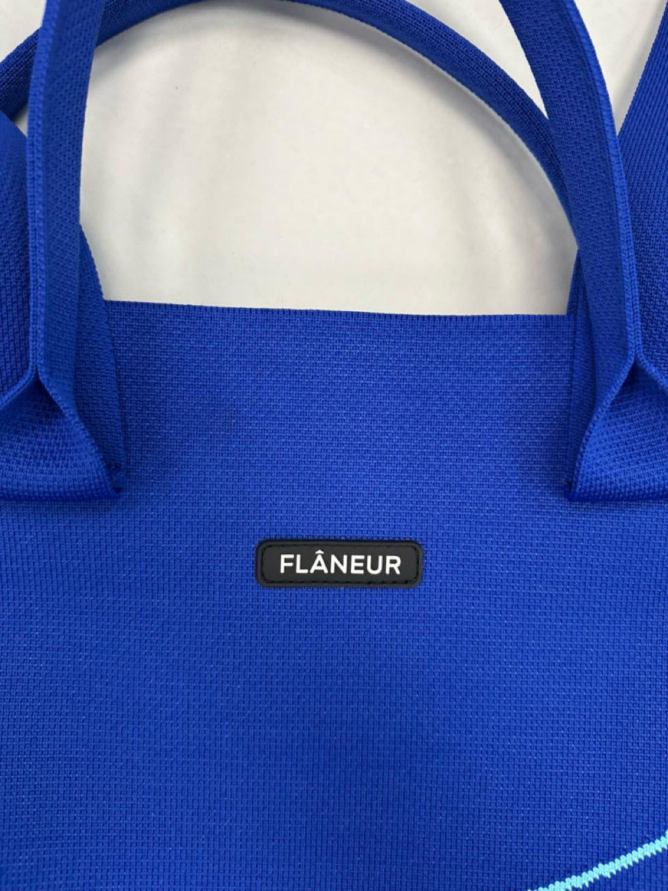 Record Label Knitted Tote Bag | Blue