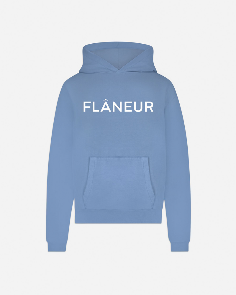 Printed Logo Hoodie | Blue