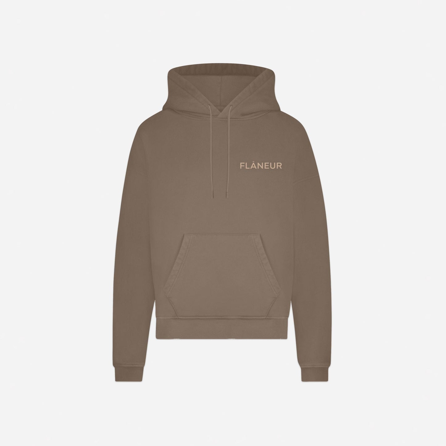 Double Logo Washed Hoodie (500GSM) | Brown