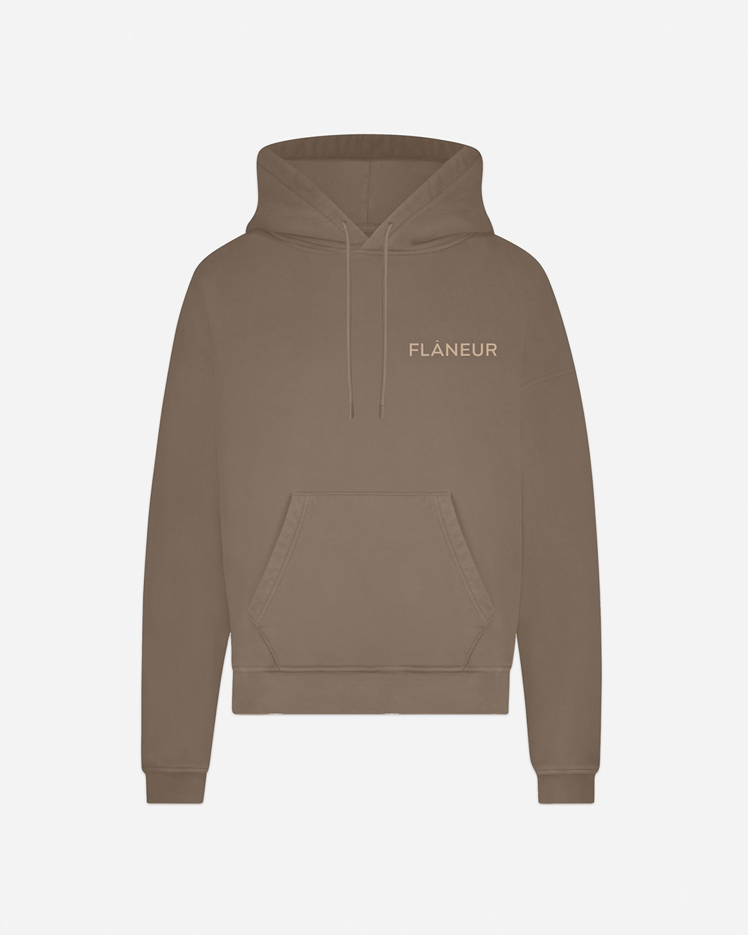 Double Logo Washed Hoodie (500GSM) | Brown
