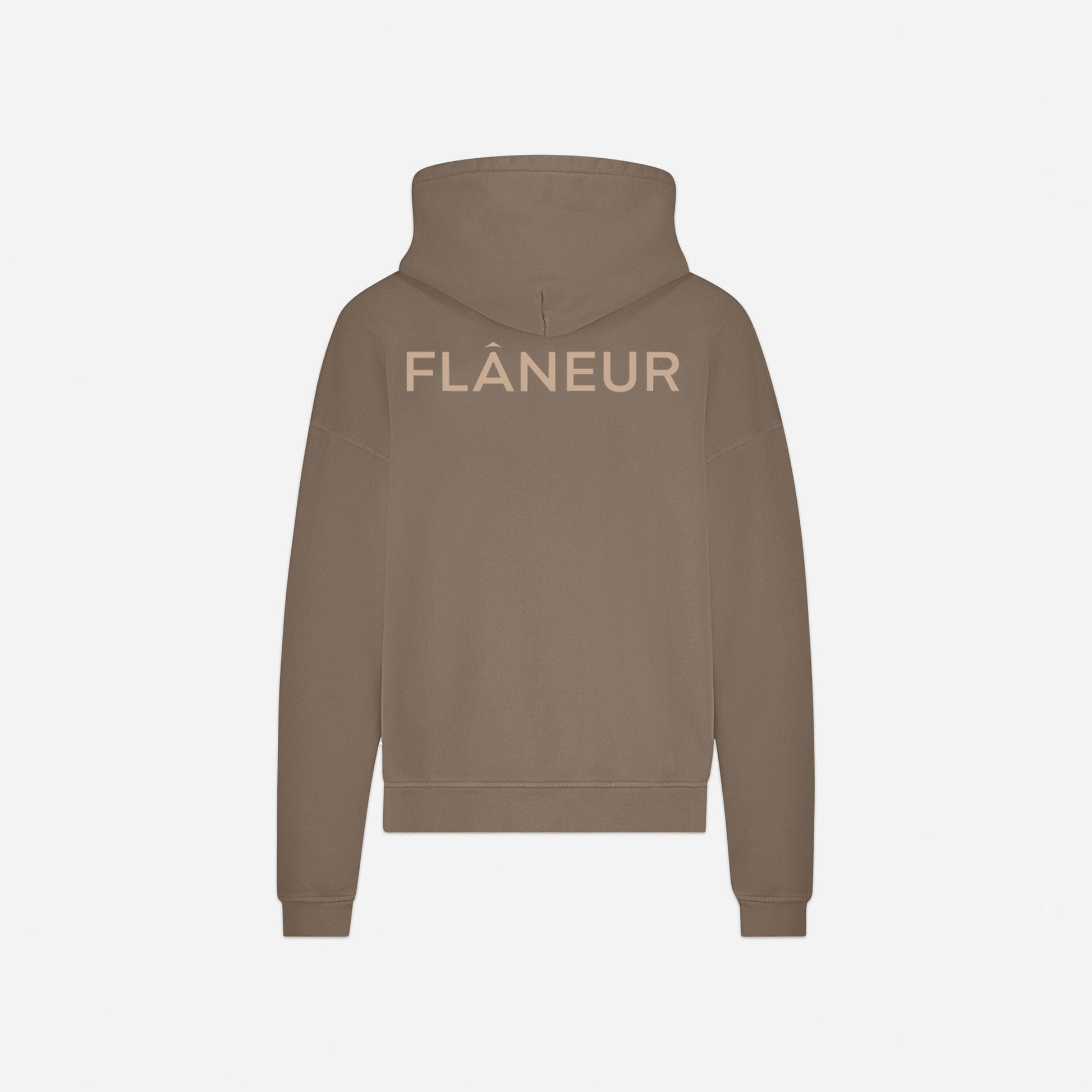 Double Logo Washed Hoodie (500GSM) | Brown