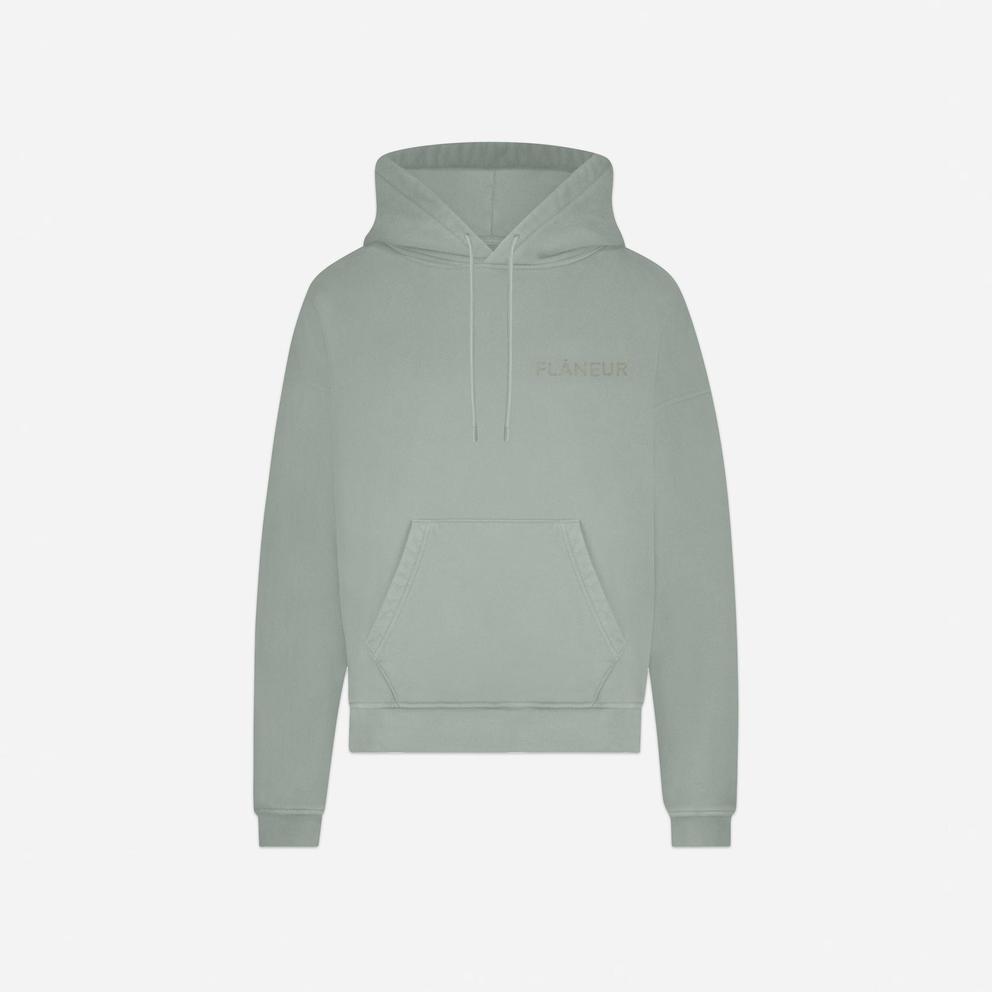 Double Logo Washed Hoodie (500GSM) | Sage