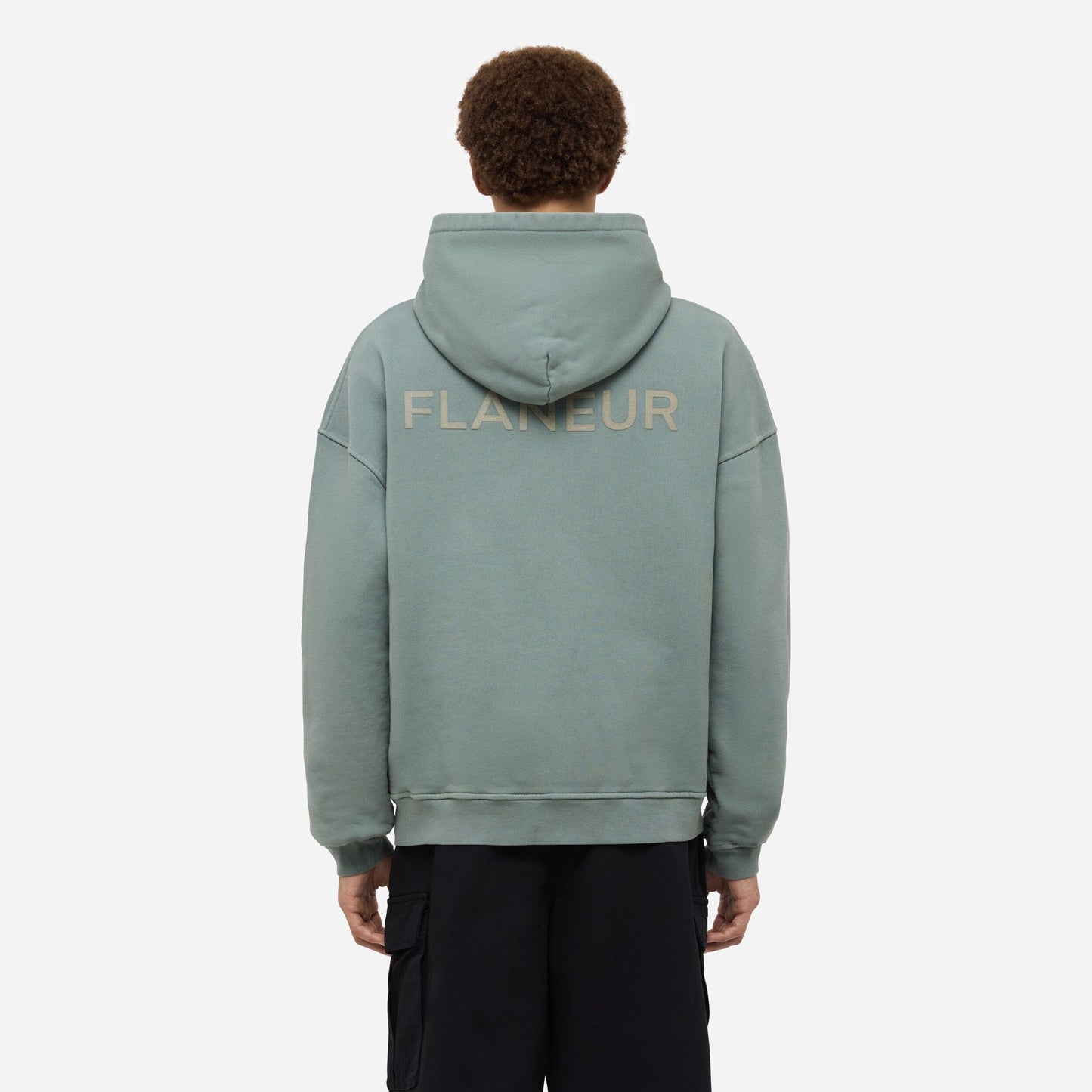 Double Logo Washed Hoodie (500GSM) | Sage