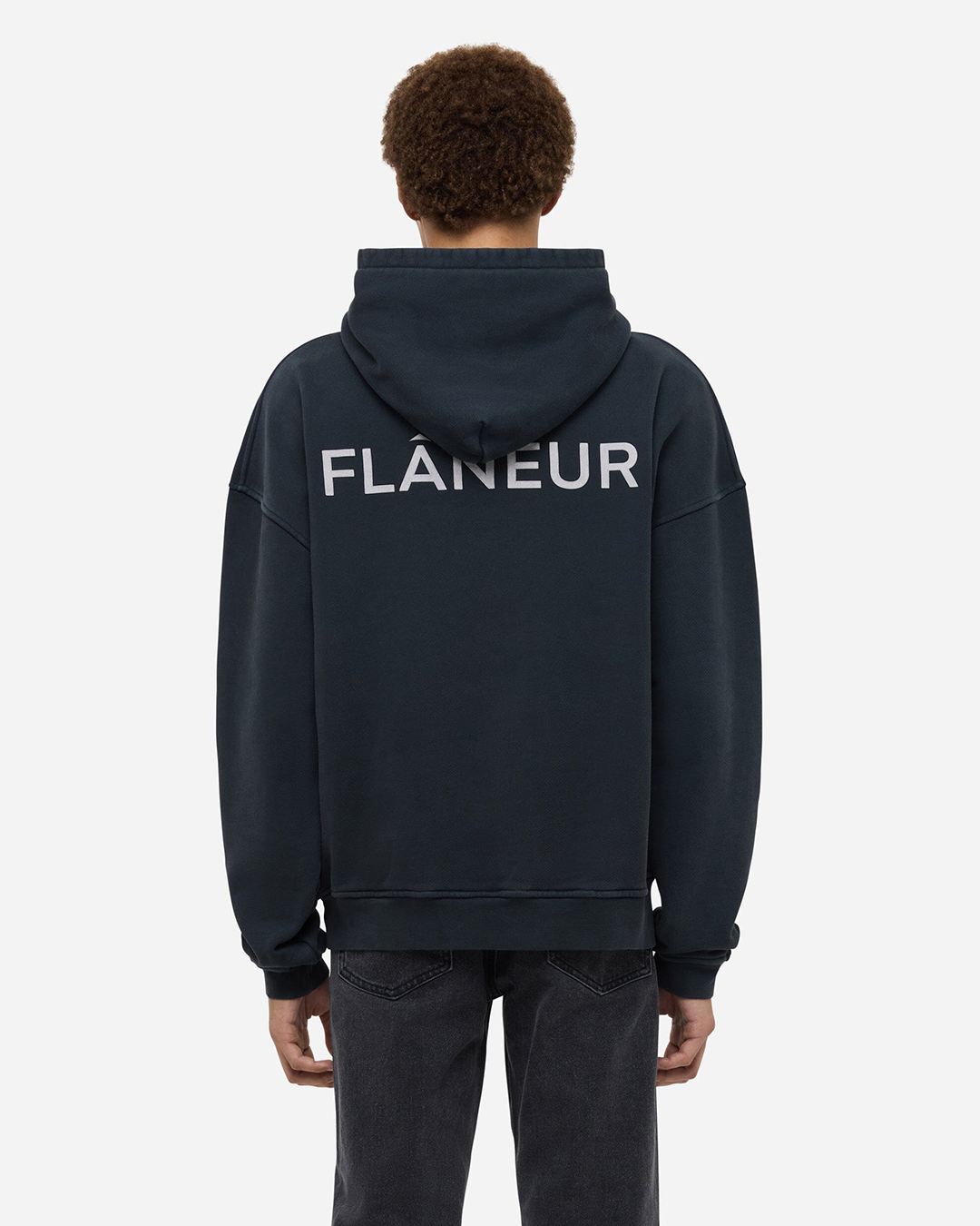 Double Logo Washed Hoodie (500GSM) | Black