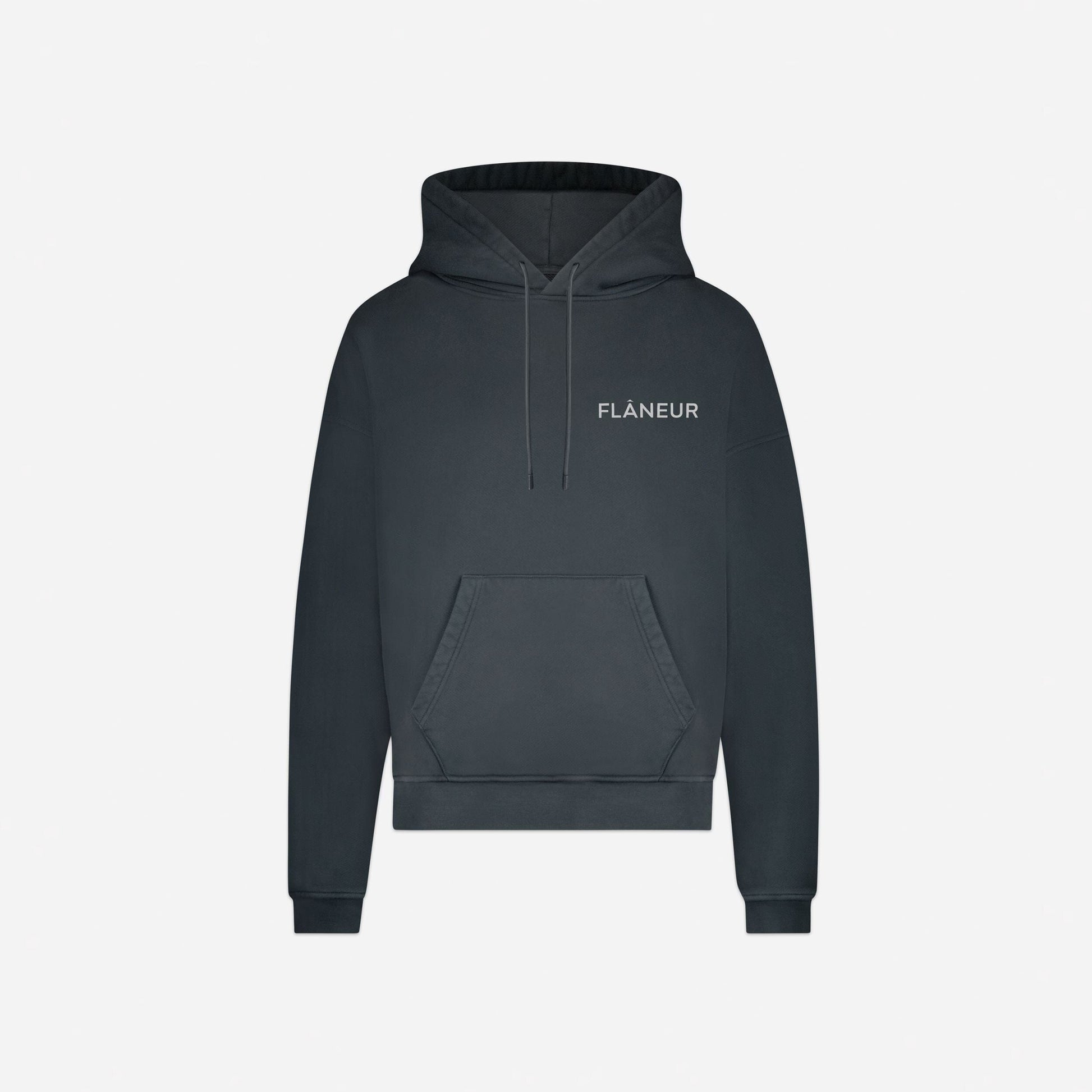 Double Logo Washed Hoodie (500GSM) | Black