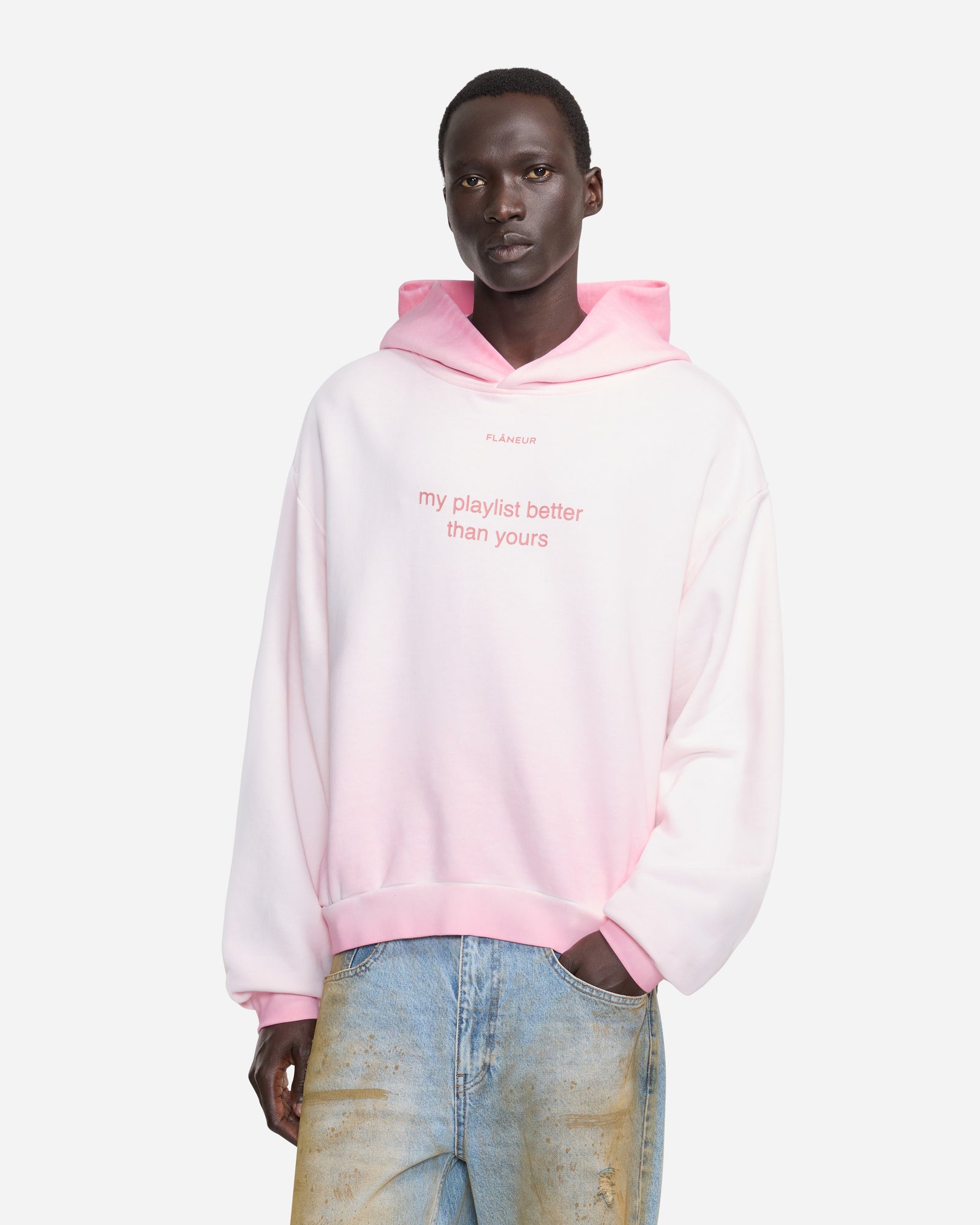 Playlist Hoodie | Gewaschen Pink