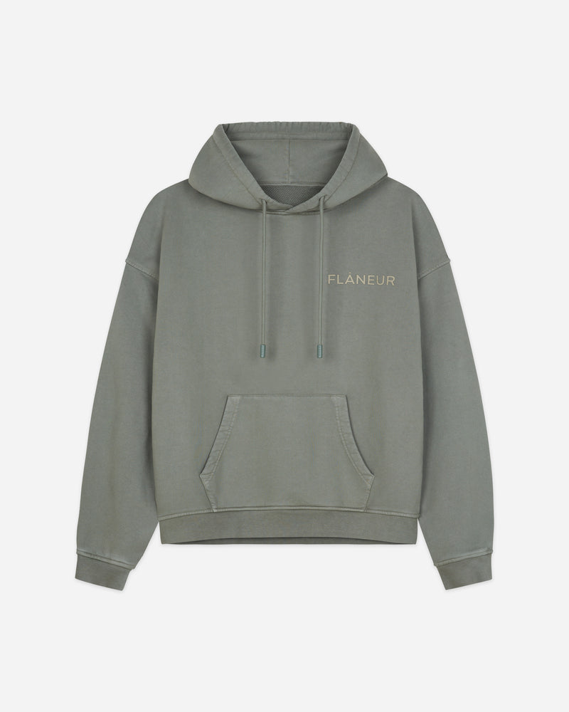 Double Logo Hoodie Washed | Sage