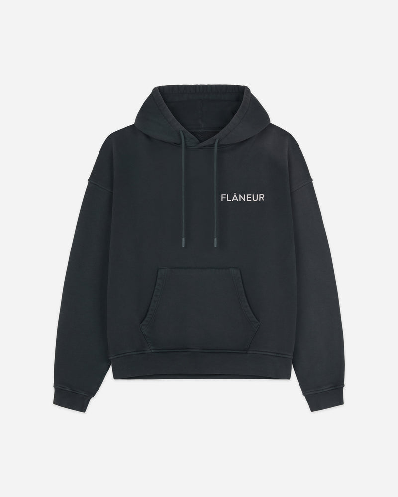 Double Logo Hoodie Washed | Black