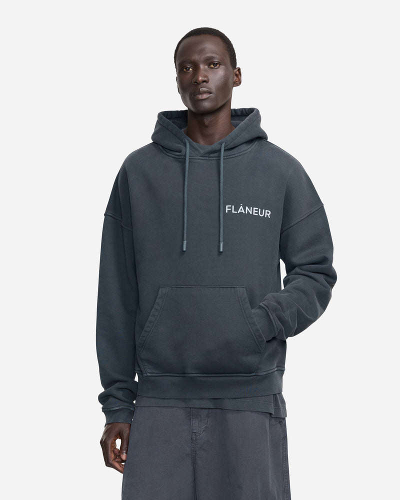 Double Logo Hoodie Washed | Black