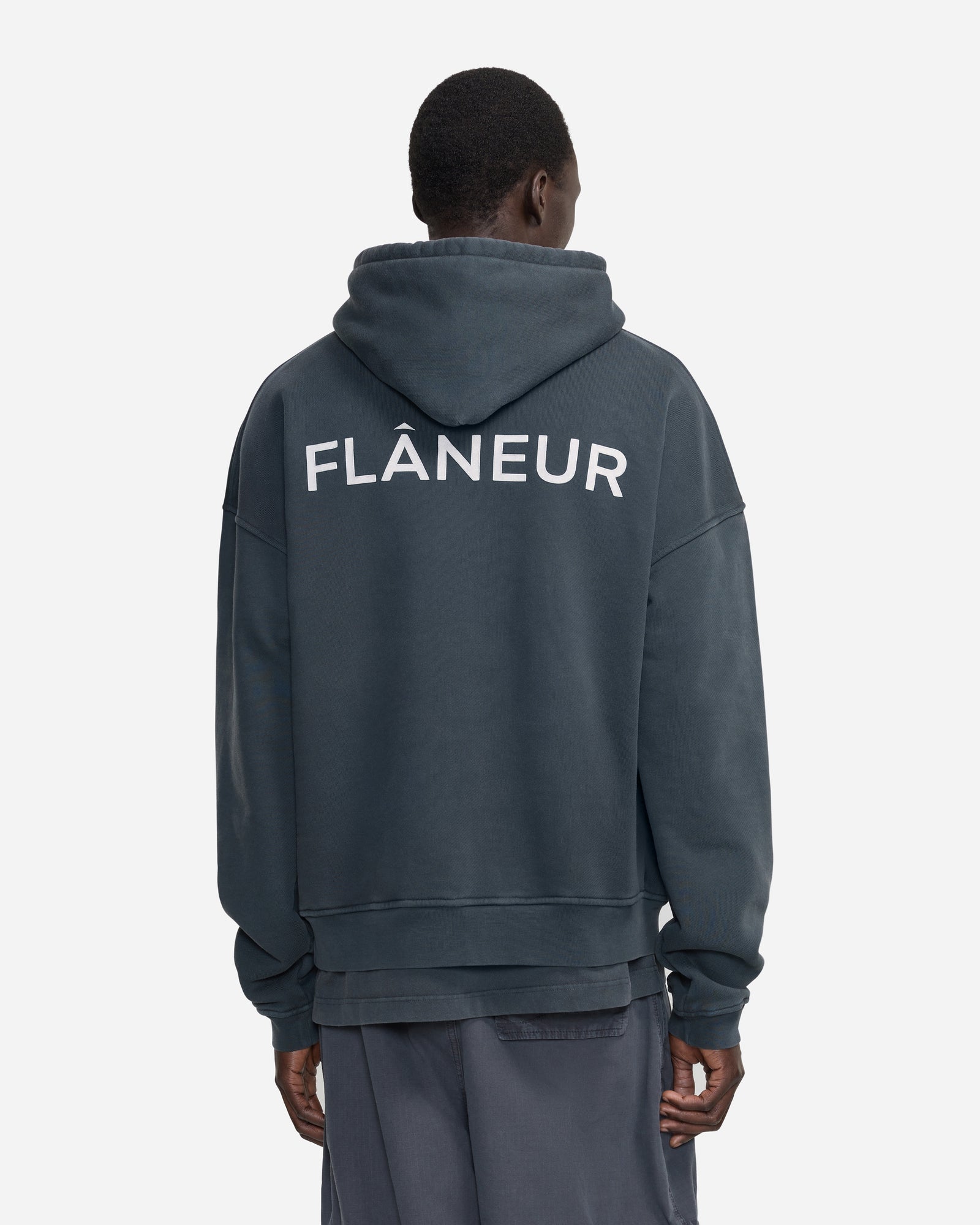 Double Logo Hoodie Washed | Black