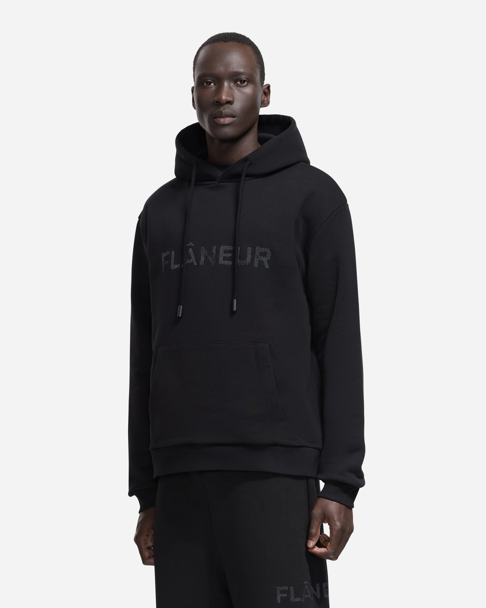 Stitched Logo Hoodie | Black