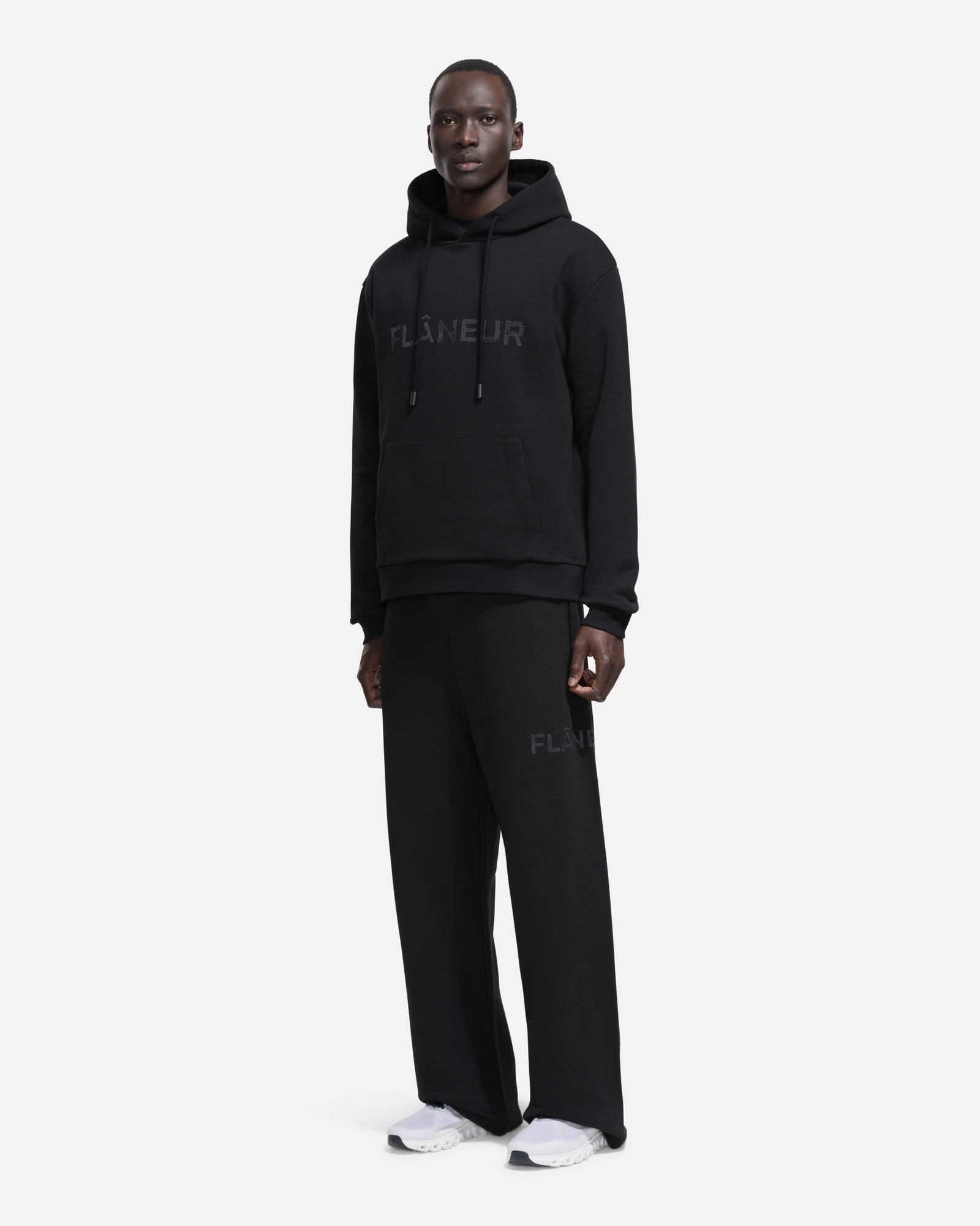 Stitched Logo Hoodie | Black