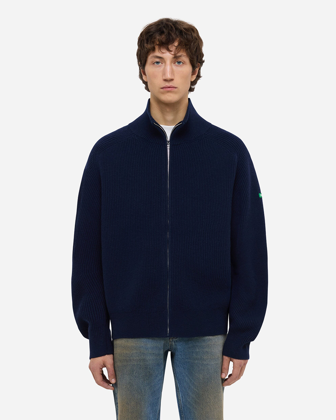 Badge Knit Cardigan | Navy