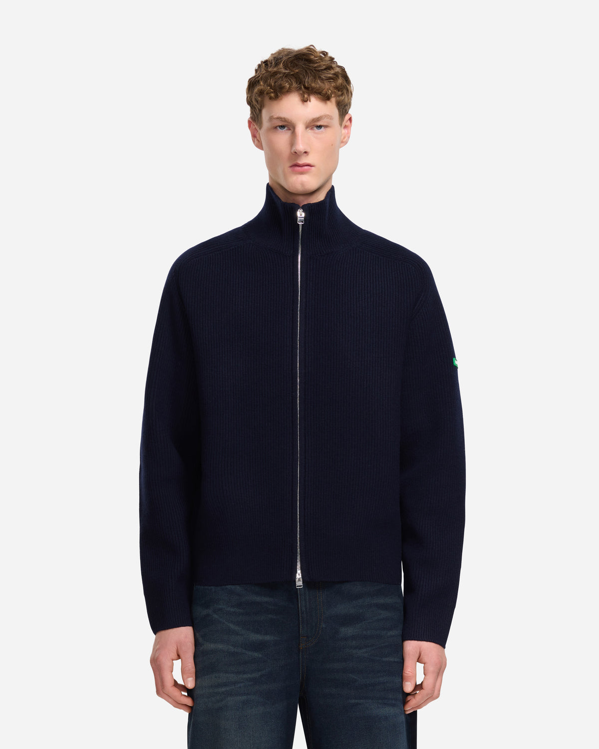 Badge Knit Cardigan | Navy