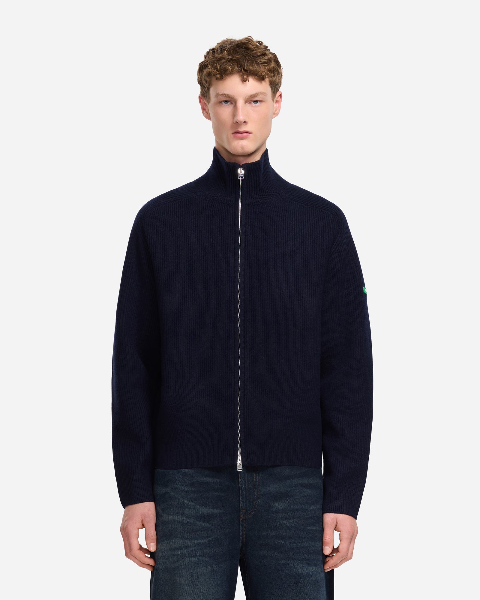 Badge Knit Cardigan | Navy