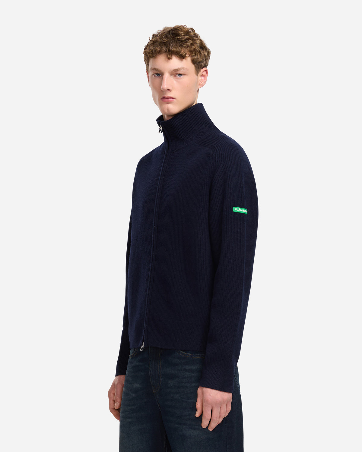 Badge Knit Cardigan | Navy