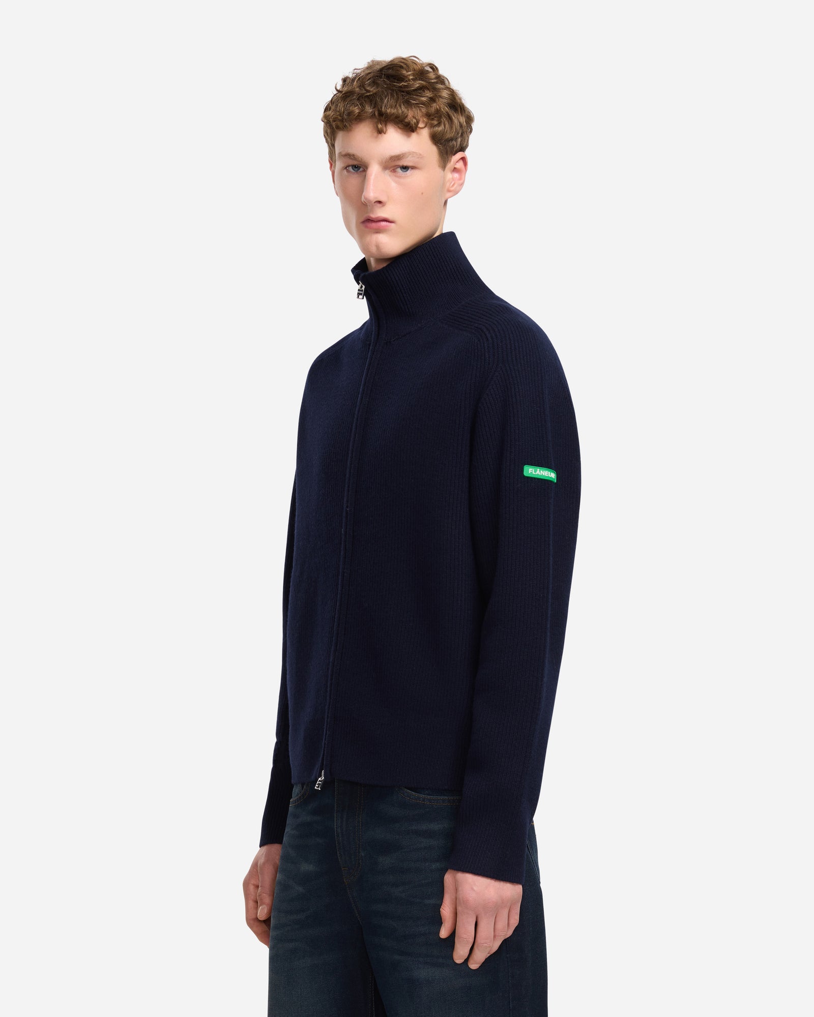 Badge Knit Cardigan | Navy