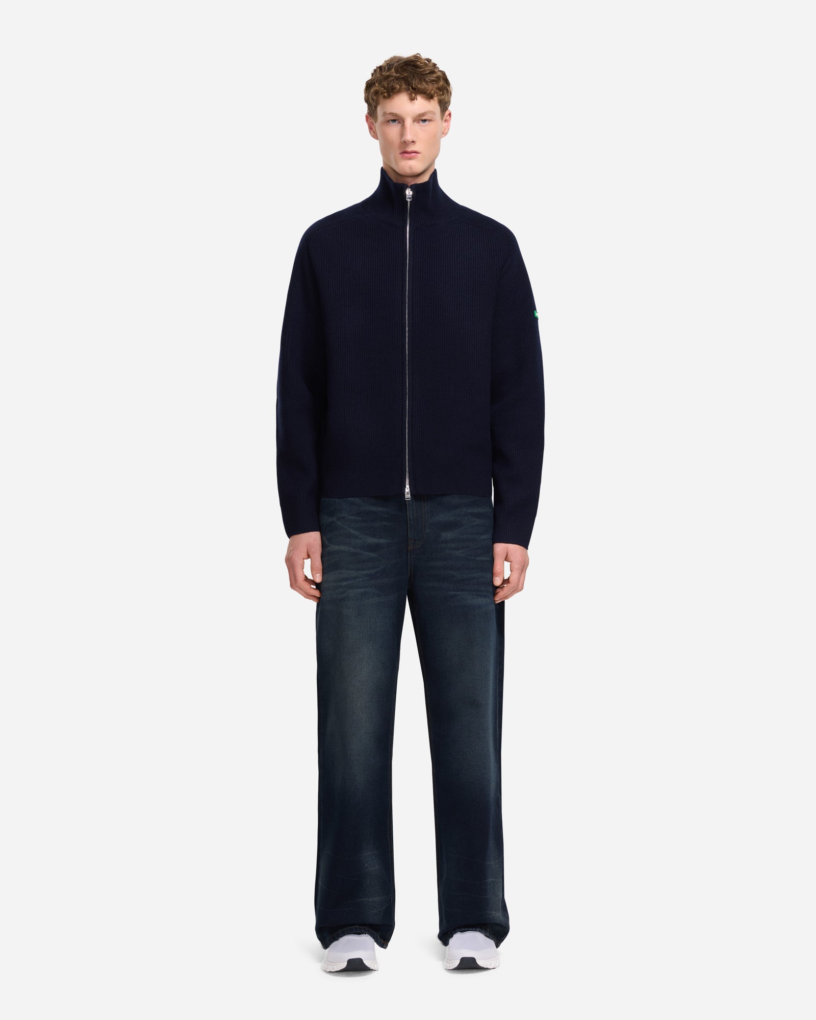 Badge Knit Cardigan | Navy