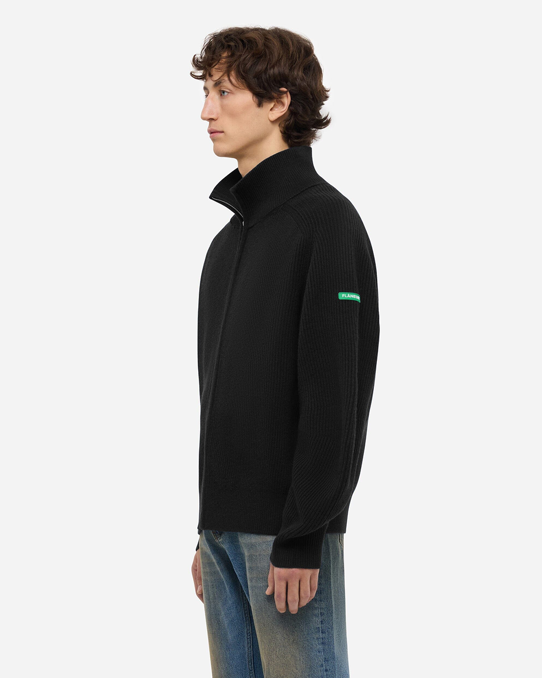 Badge Knit Cardigan | Black